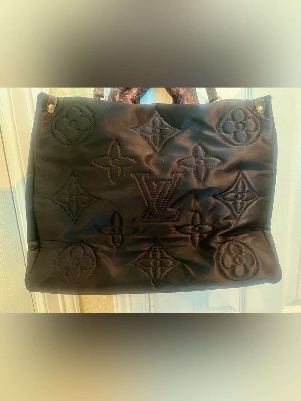 LV Initial Black Quilted Monogram Tote Bag - Picture 2 of 6